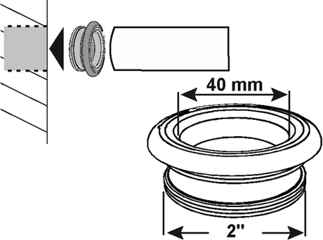 Cornat Gumminippel mit Gewinde 2'' x 40mm - t3185014