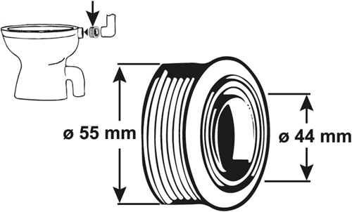 Cornat Innenanschlusstoilette 44mm 55mm - t360399