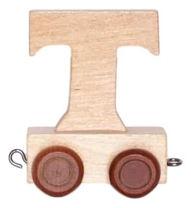Bongers Spielzeug-Holzbuchstabe T mit Rädern, 6 cm hoch