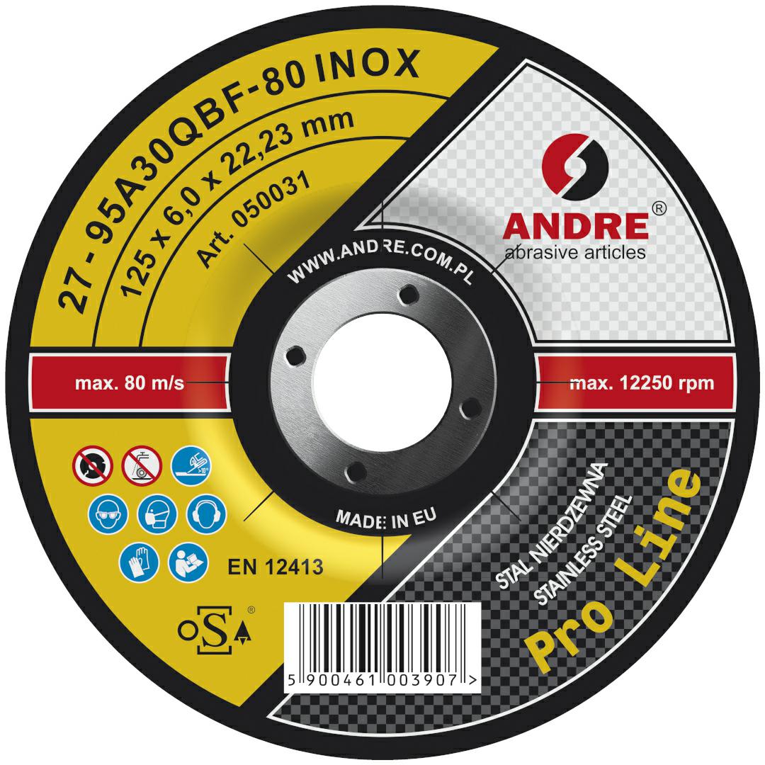 Andre metalen slijpschijf 125 x 6,0mm inox pro line 95a30qbf