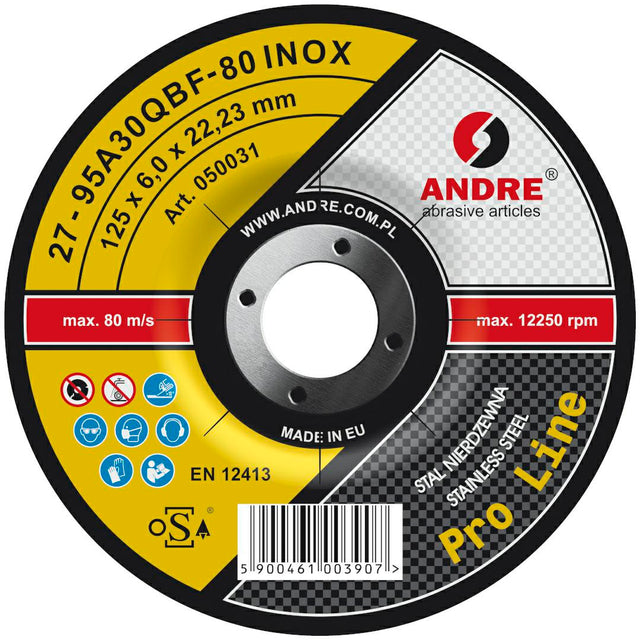 Andre metalen slijpschijf 125 x 6,0mm inox pro line 95a30qbf