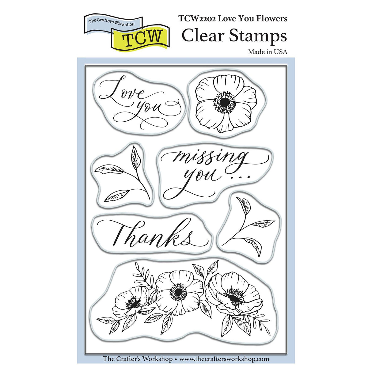 Die Werkstatt des Handwerkers • Stempelset „Ich liebe dich, Blumen“ 4x6