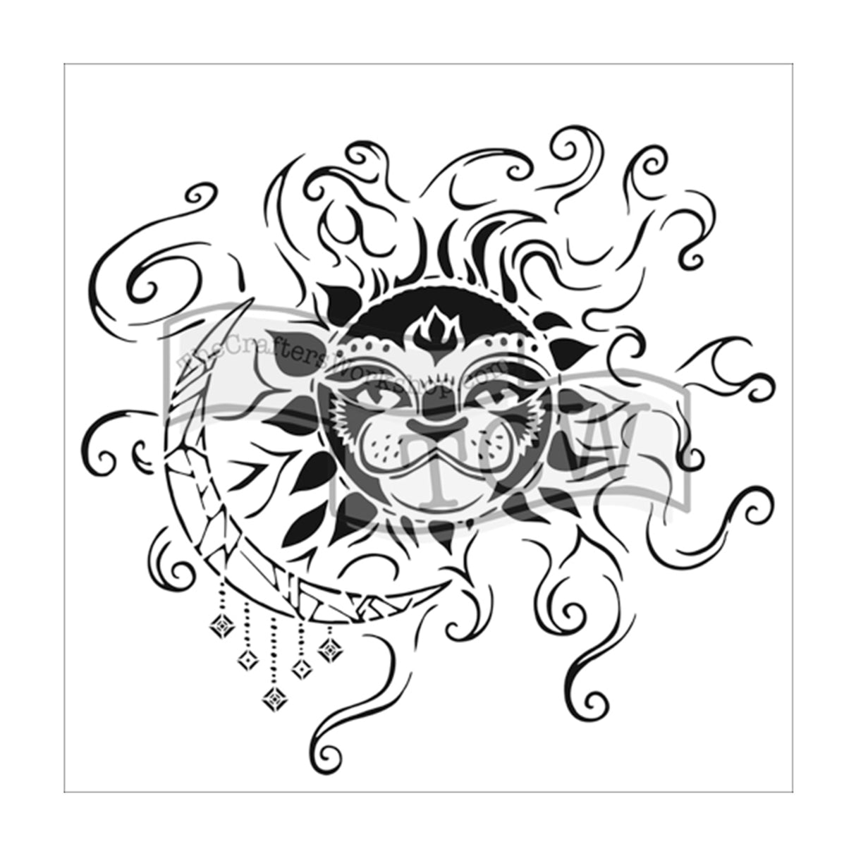 Die Werkstatt des Bastlers • Vorlage 30x30cm Sonne und Mond