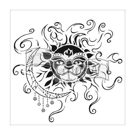 Die Werkstatt des Bastlers • Vorlage 30x30cm Sonne und Mond
