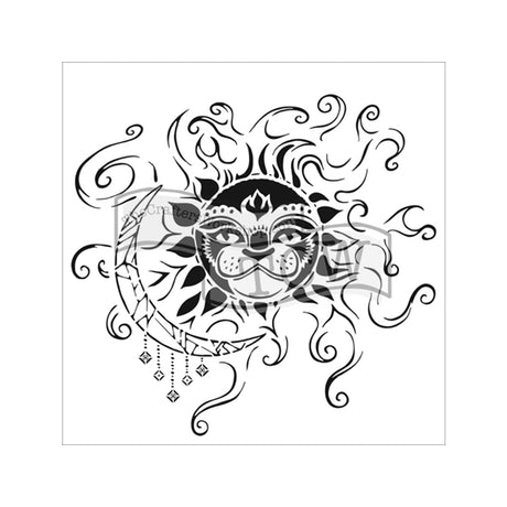 Die Werkstatt des Bastlers • Vorlage 15x15cm Sonne und Mond