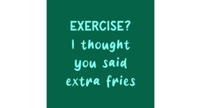 Tegeltje excercise extra fries 10,5x10,5x0,5cm