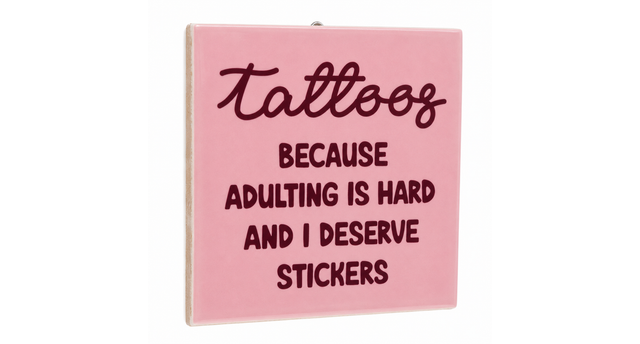 Tegeltje tattoos - 10,5x10,5x0,5cm - keramiek