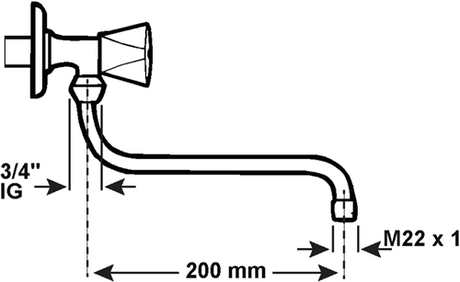 Cornat Wandarmatur mit schwenkbarem Auslauf S-Form 200 mm – tec351002