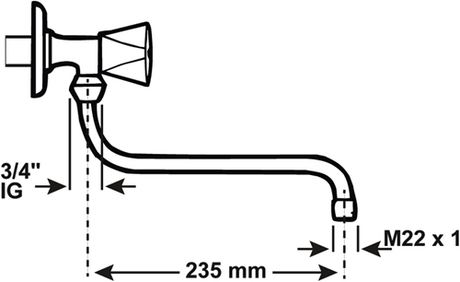 Cornat Wandarmatur mit schwenkbarem Auslauf S-Form 250 mm – tec3510021