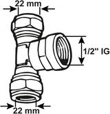 Cornat Kompressionskupplung MS T-Stück 22x1 2x22mm - tec583696