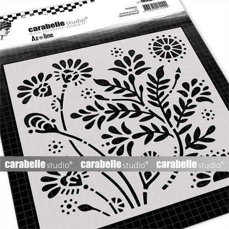 Carabelle Studio • Schablone quadratisch 15,2 cm Mehendi Blumen