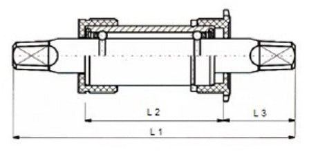 Tecora e Tretlager 113 mm Italienisch 36 x 24 tpi, Aluminiumschale