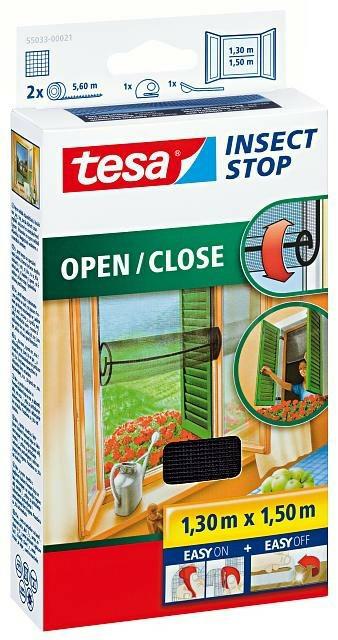 Tesa 1050480 – Insektenstopp-Premium-Fliegenvorhang zum Öffnen und Schließen, 1,3 m x 1,5 m | 1 Stk
