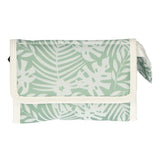 Reisespiegeltasche Blätter grün weiß 16,5cm x 11cm