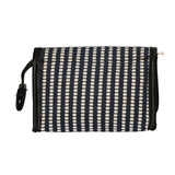 Traveller Spiegeltasche Streifen Blau Creme 16,5x11cm