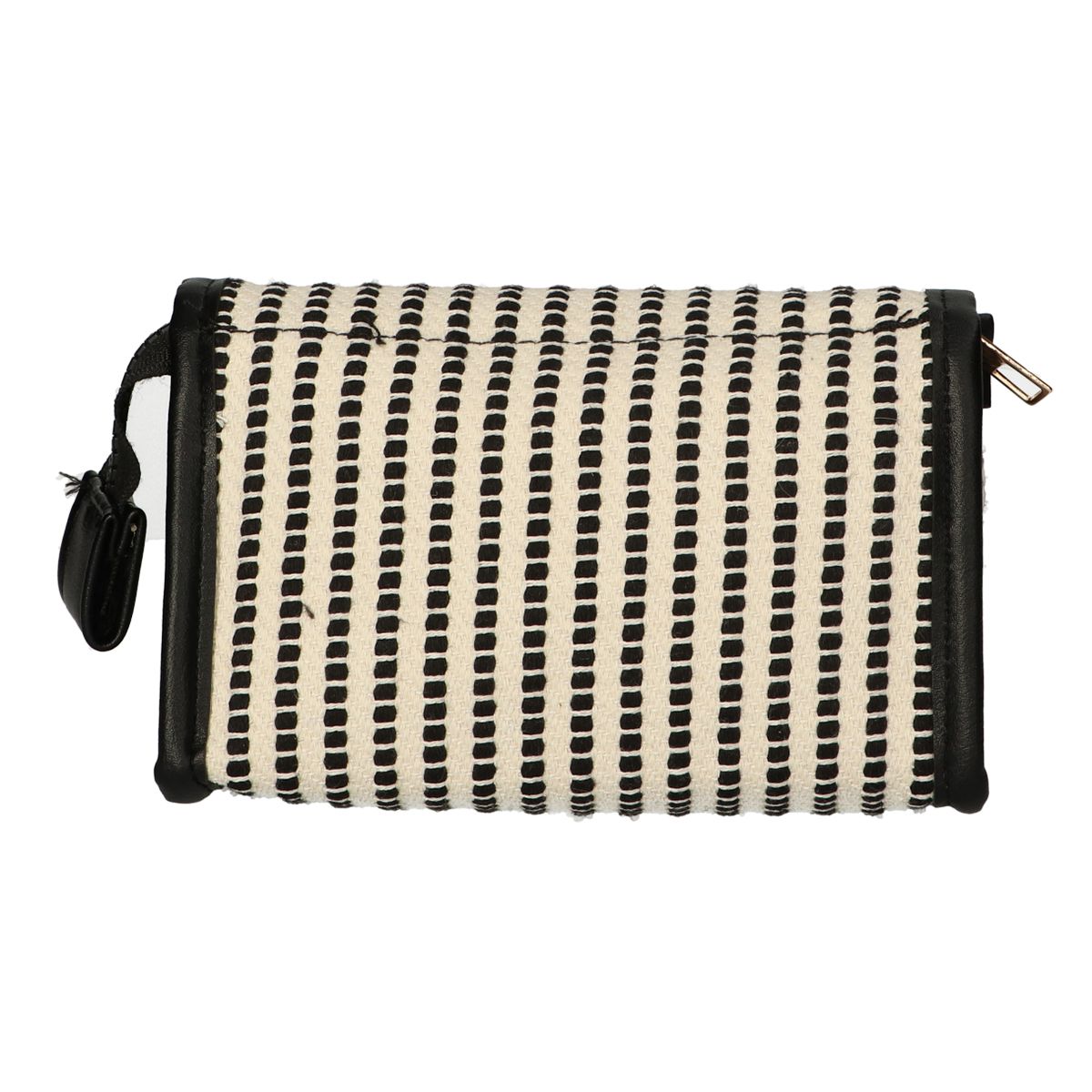 Traveller Spiegeltasche Streifen Schwarz Creme 16,5x11cm