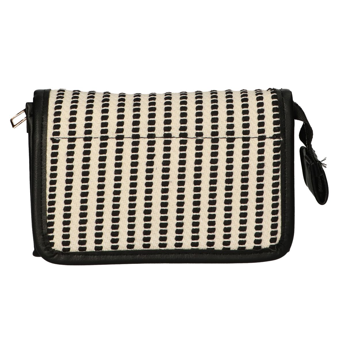 Traveller Spiegeltasche Streifen Schwarz Creme 16,5x11cm