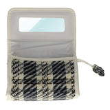 Reisespiegeltasche mit Tweed-Karomuster, 16,5 x 11 cm
