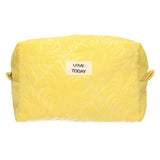 Traveller toilettas badstof sunny geel 21,5cm x 19cm