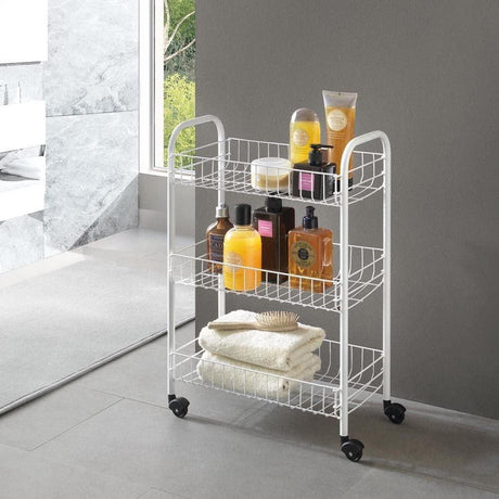 Metaltex Aufbewahrungswagen Sienna 3 Körbe 41x23x61cm weiß
