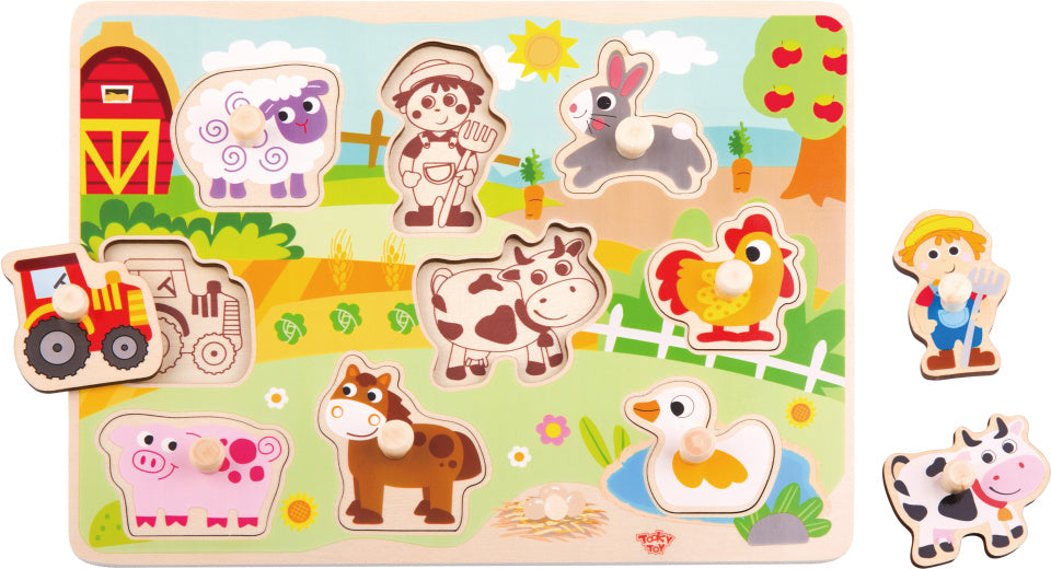 Toky Toy Educational Holzform Puzzle Farm 10-teilige