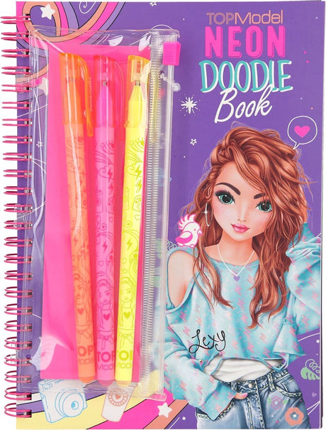 Van der Doelen Topmodel – Neon-Doodle-Malbuch mit Markern