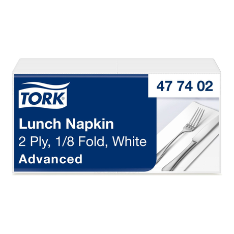 Tork Lunchserviette weiß 33x33 2-lagig 1 8-fach gefaltet (200 Stück)