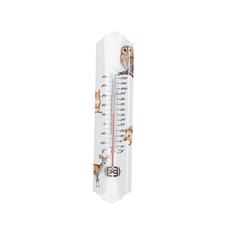 Esschert Design Thermometer Aquarell Waldtiere 6,3x1,0x29,5 cm Eisen