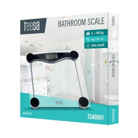 Digitale Personenwaage von Teesa, transparent, bis 180 kg