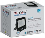 V-tac LED-Bauleuchte 20 W 3000 K schwarz mit Sensor + Kabeleinführung – 9335210