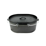Valhal Dutch Ofen Fritting Pan Gusseisen mit Deckel oval 9 l