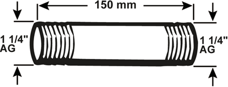 Cornat Galva-Rohrnippel mm 5 4 150 mm (530) – vfb5305415