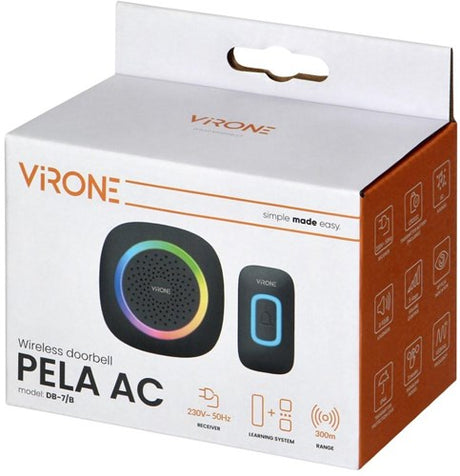 Enzo Virone Funk-Türklingel-Set 300 m schwarz Plug-in + RGB – 8415501