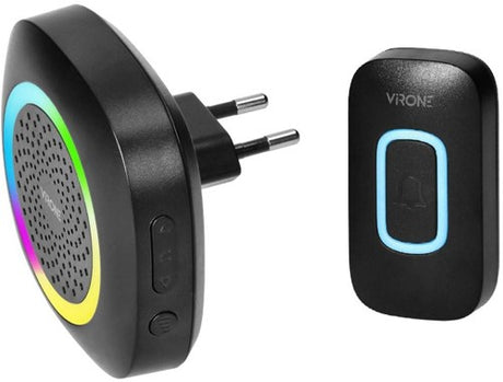 Enzo Virone Funk-Türklingel-Set 300 m schwarz Plug-in + RGB – 8415501