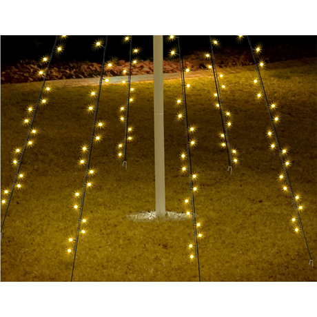 Fahnenmastbeleuchtung warmweiß 192 LEDs 190cm