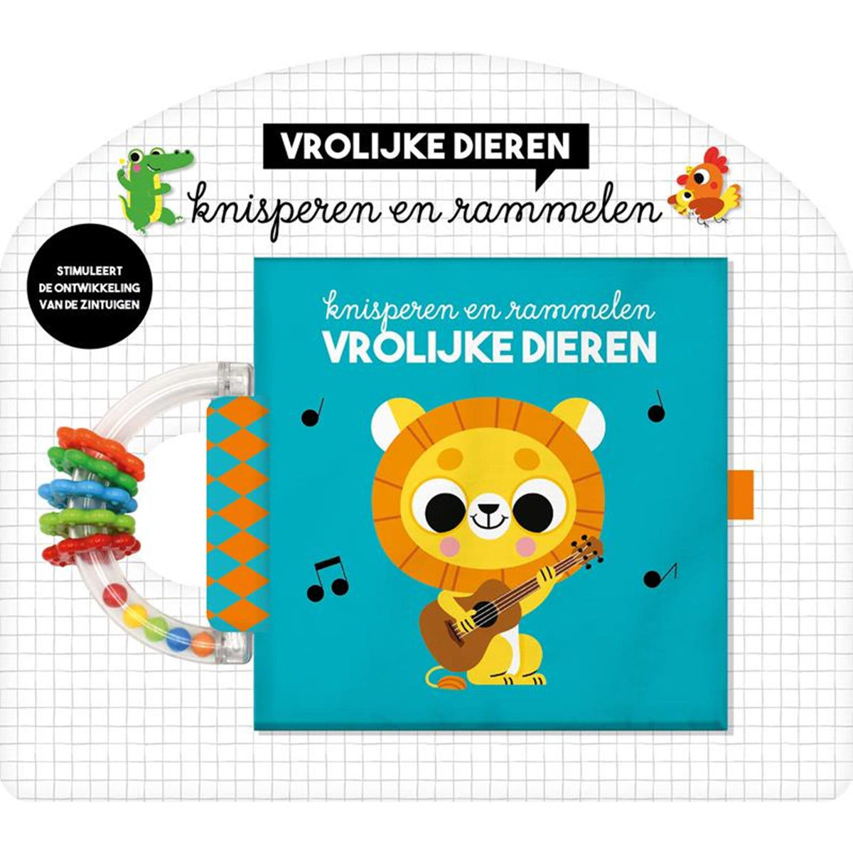 Knisterbuch mit Beißring. glückliches Tier
