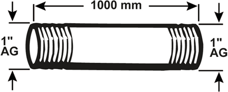 Cornat Galvarohr mm 1'' 1000mm (530) - vzs5301100