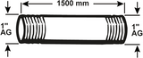 Cornat Galvarohr mm 1'' 1500mm (530) - vzs5301150