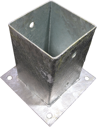 Waelbers paalhouder op plaat 101mm, thermisch verzinkt (fv) - 1 stuk(s) - 428333.99