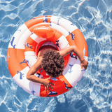 Ozeanstreifen | weiß-roter Babyschwimmer 0-1 Jahre