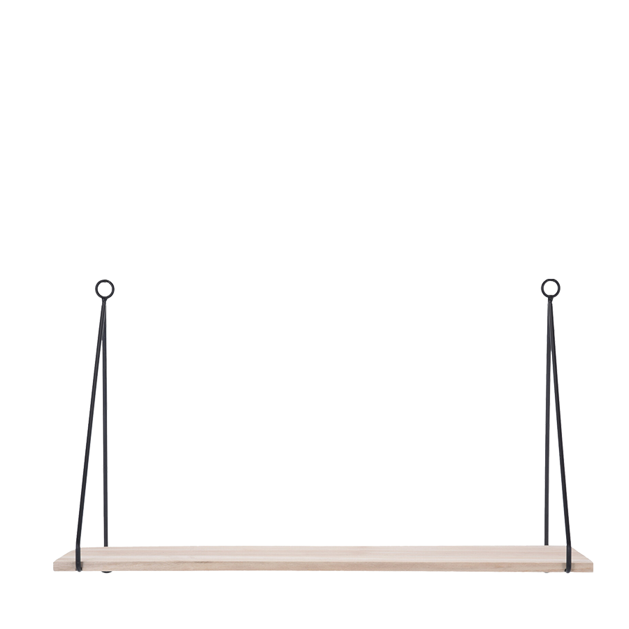 Wandrek hout en metaal 50x16x29cm