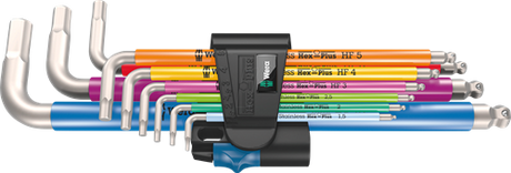 Wera 3950 9 Sechskant-Plus-Mehrfarben-HF-Edelstahl 1 Winkelschlüsselsatz | metrisch | Edelstahl | mit Haltefunktion | 9-teilig - 05022699001