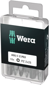 Wera 855 1 Z Bits Pozidriv, PZ 2 x 25 mm (10 Bits Pro Box) – 1 Stück – 05072404001