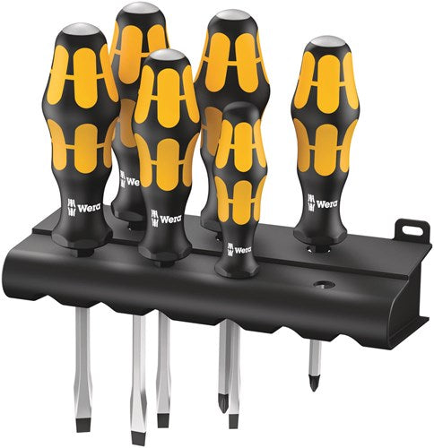 Wera Schraubendreher-Set | 6-teiliger Steckplatz PZD | 2-Komponenten-Griff | 6-seitiger Klingenaufsatz | 1 Stück - 05018287001 - 05018287001