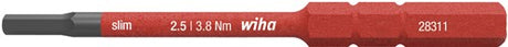 Wiha 283118025 Bit Slimbit Elektro-Sechskant 2,5 mm x 75 mm - 37224
