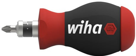 Wiha Schraubendreher mit Bitmagazin Stubby (schwarz rot, 7 Doppelbits)
