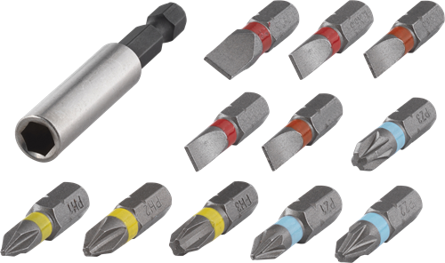 Wolfcraft Bit-Set | Schlitztraverse | ph pz | 12-teilig | 1 Satz - 2445000