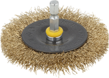 Wolfcraft Drahtbürste | Messing | 6-seitiger Schaft | ø75 x 10 mm | 1 Stück - 2110000