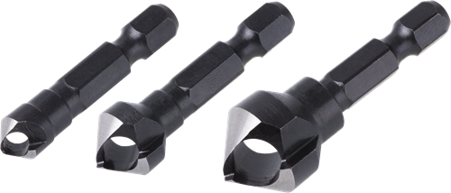 Wolfcraft - Senkbohrer-Set - 3 Senker ø 8, 12, 16 mm - Sechskantschaft - 4375000
