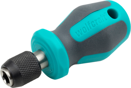 Wolfcraft Handschraubendreher | mit Bitaufzeichnung | kurz | 76mm | 1 Stück - 1239000